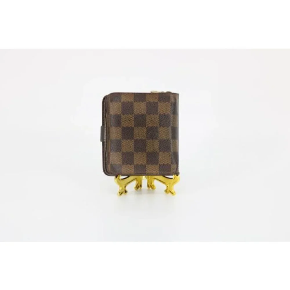 AUTHENTIC Louis Vuitton Brown Damier Ebene Compact Zip Wallet